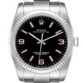 Rolex Oyster Perpetual Steel White Gold Black Dial Unisex Watch 116034