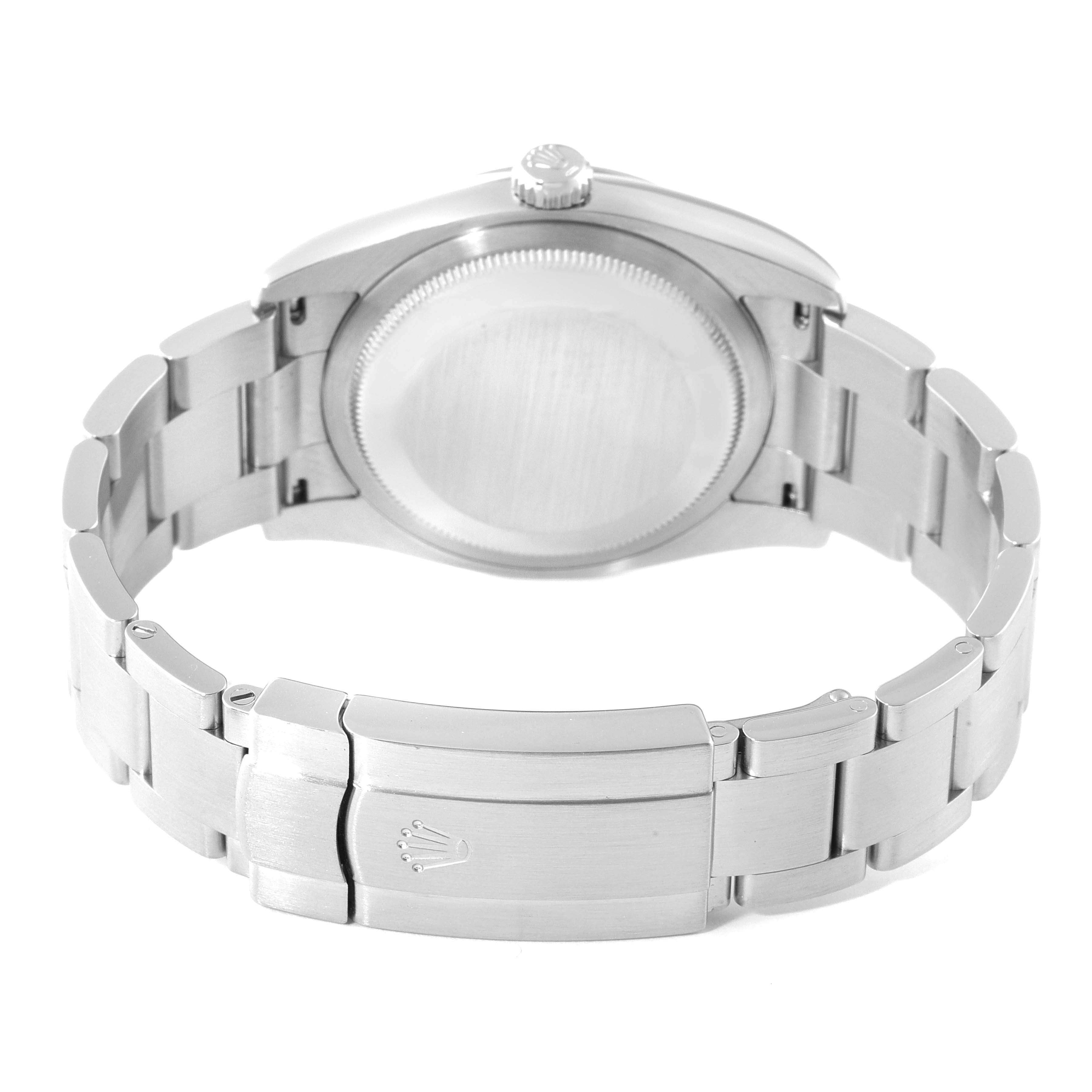 Rolex Oyster Perpetual Steel White Gold Black Dial Unisex Watch 116034