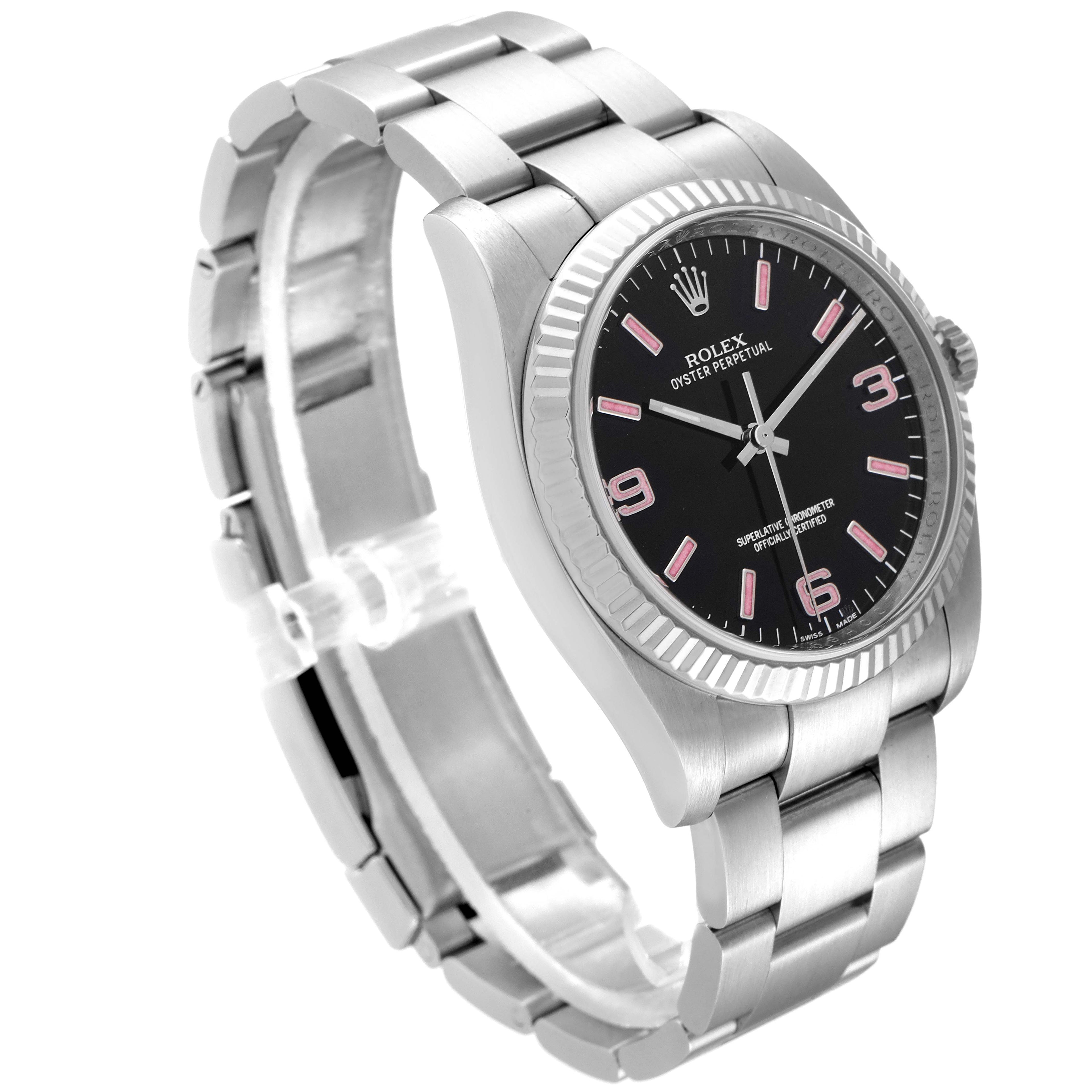 Rolex Oyster Perpetual Steel White Gold Black Dial Unisex Watch 116034