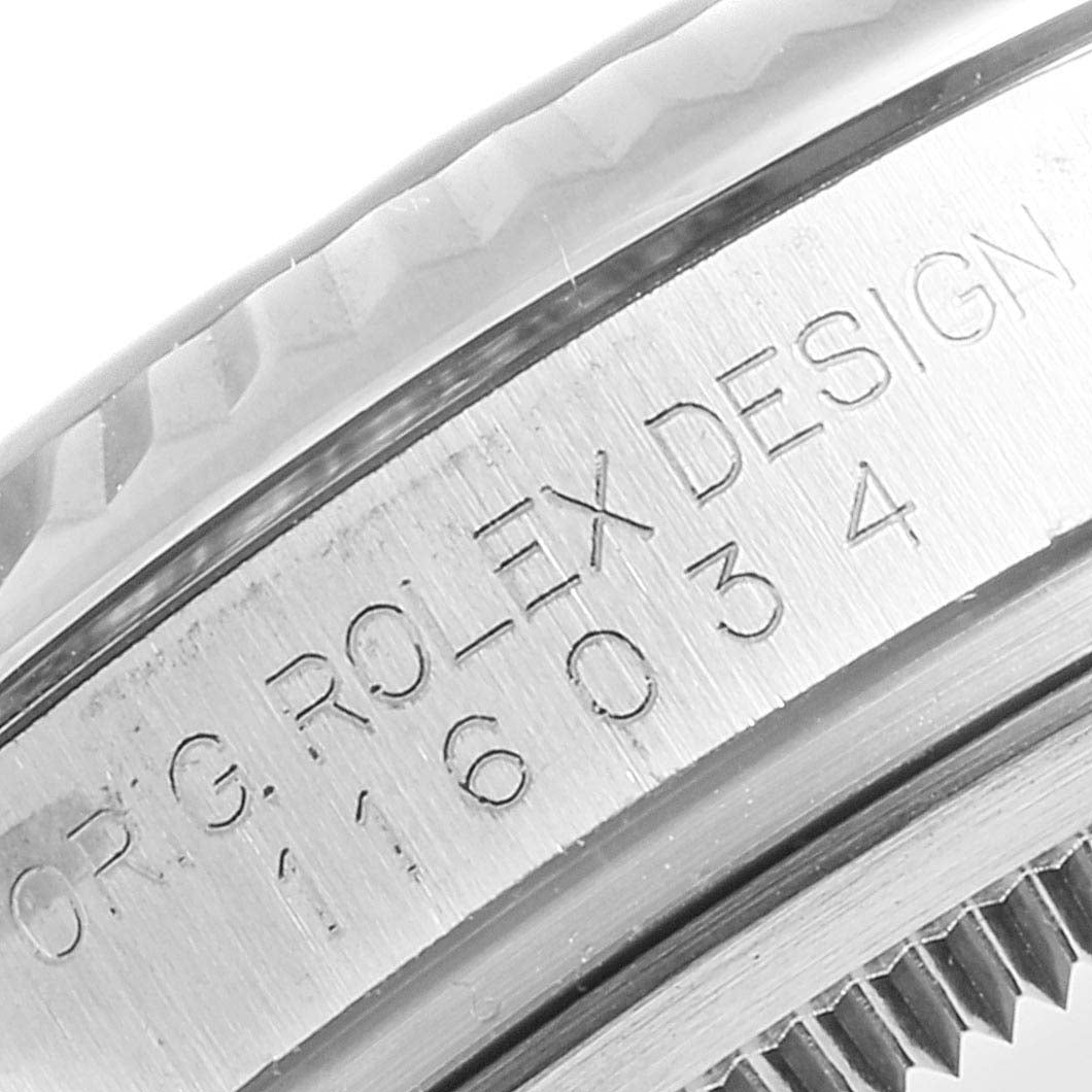 Rolex Oyster Perpetual Steel White Gold Black Dial Unisex Watch 116034