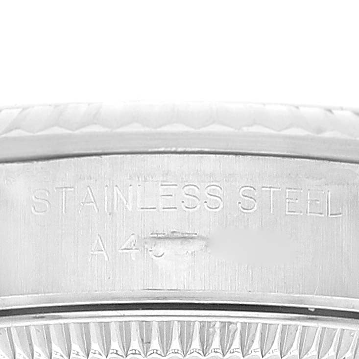 Rolex Oyster Perpetual Steel White Gold Blue Dial Watch 76094 Box Service Card