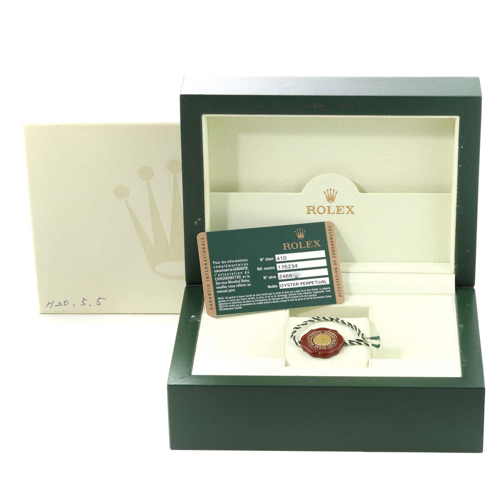 Rolex Oyster Perpetual Steel White Gold Diamond Ladies Watch 176234 Box Card