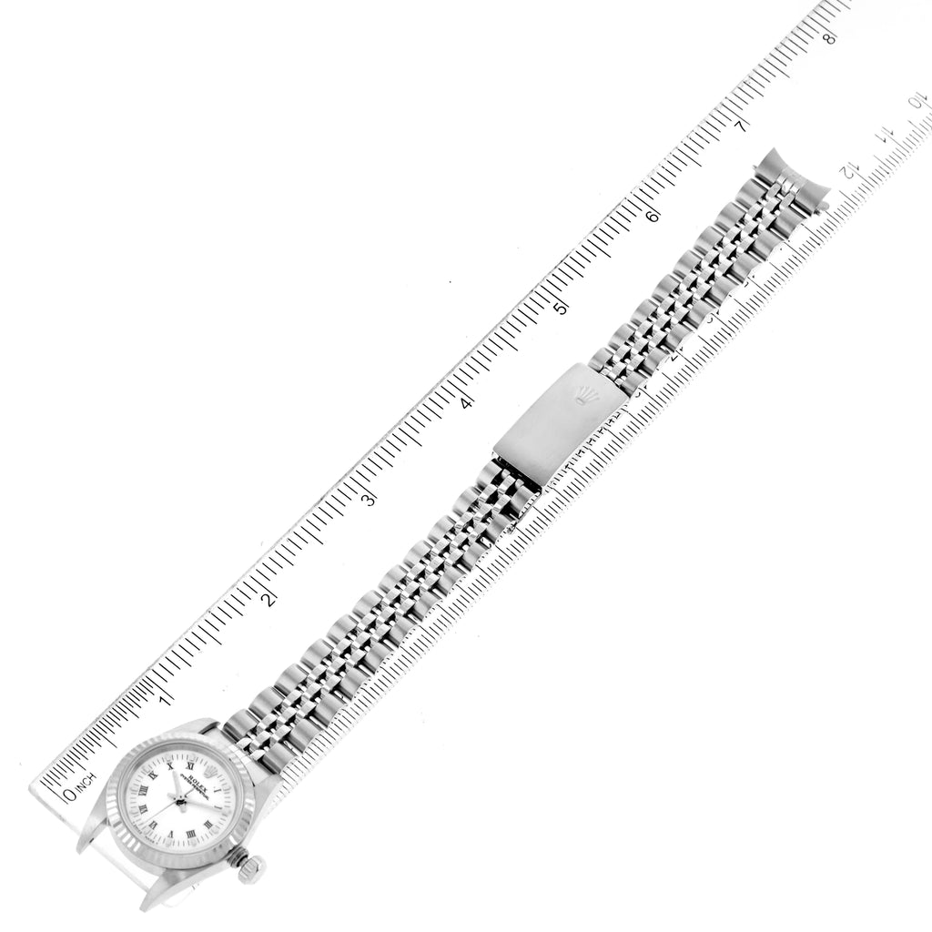 Rolex Oyster Perpetual Steel White Gold Ladies Watch 67194 Papers