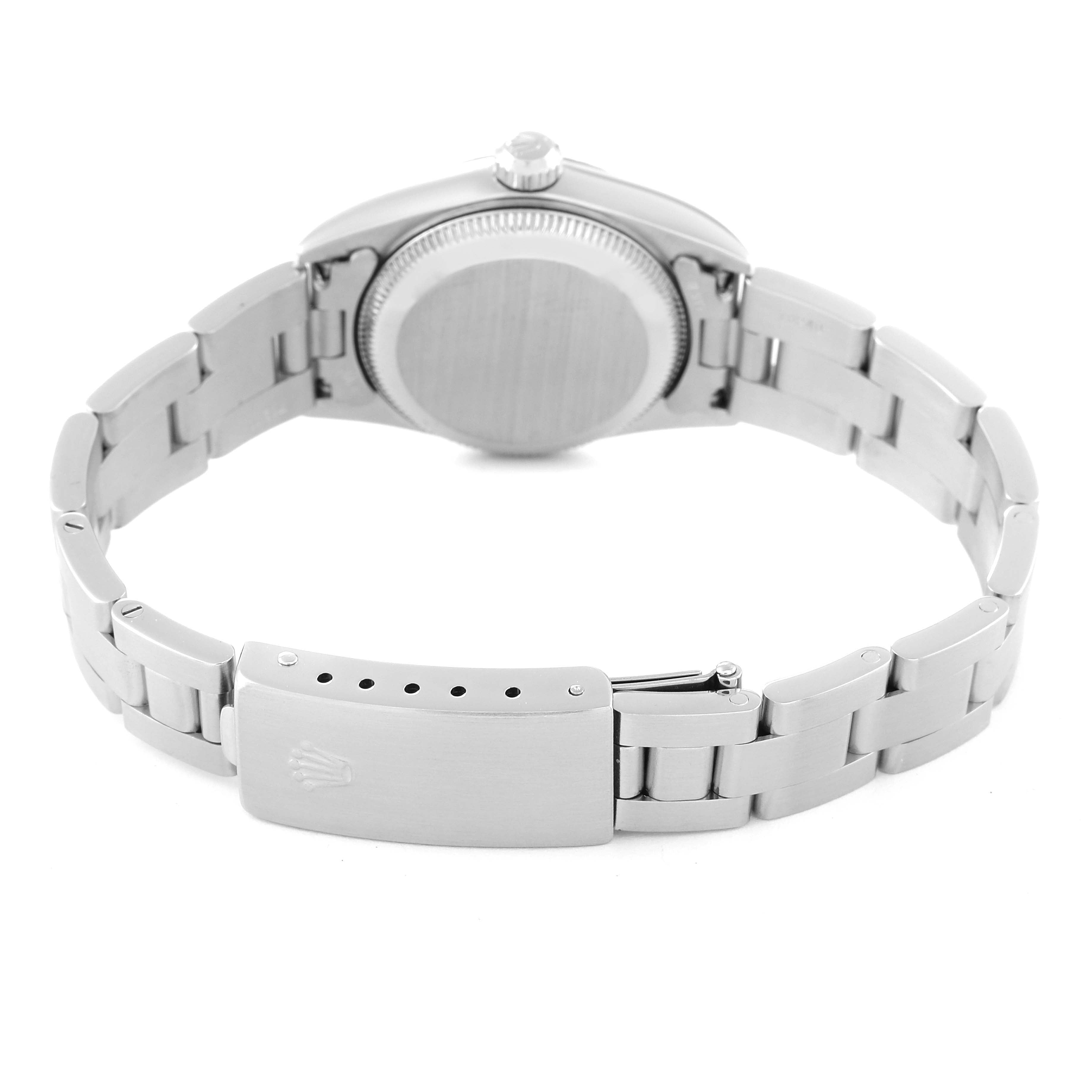 Rolex Oyster Perpetual Steel White Gold Ladies Watch 76094 Box Papers