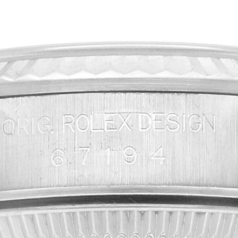 Rolex Oyster Perpetual Steel White Gold Silver Dial Ladies Watch 67194