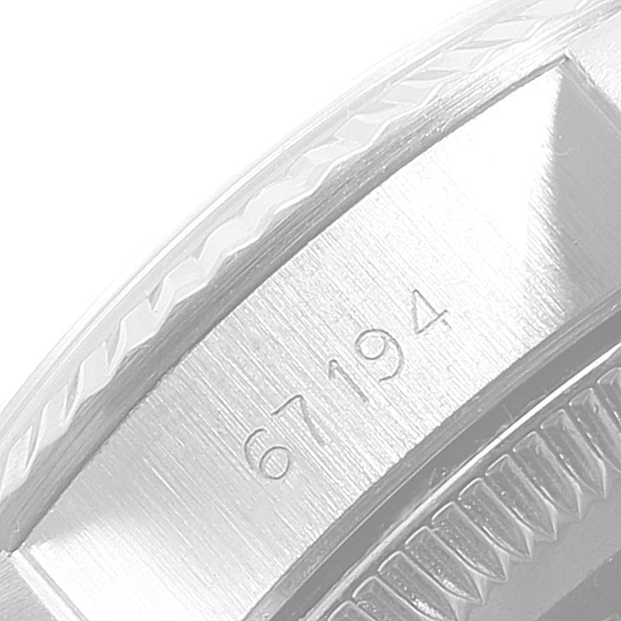 Rolex Oyster Perpetual Steel White Gold Silver Dial Ladies Watch 67194 Box