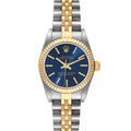 Rolex Oyster Perpetual Steel Yellow Gold Blue Dial Ladies Watch 76193