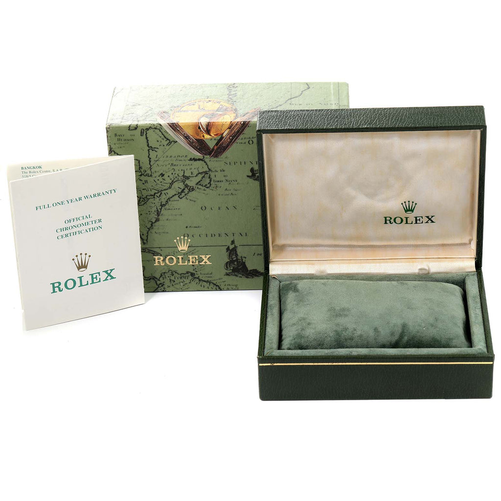 Rolex Oyster Perpetual Steel Yellow Gold Blue Dial Watch 67183 Box Papers