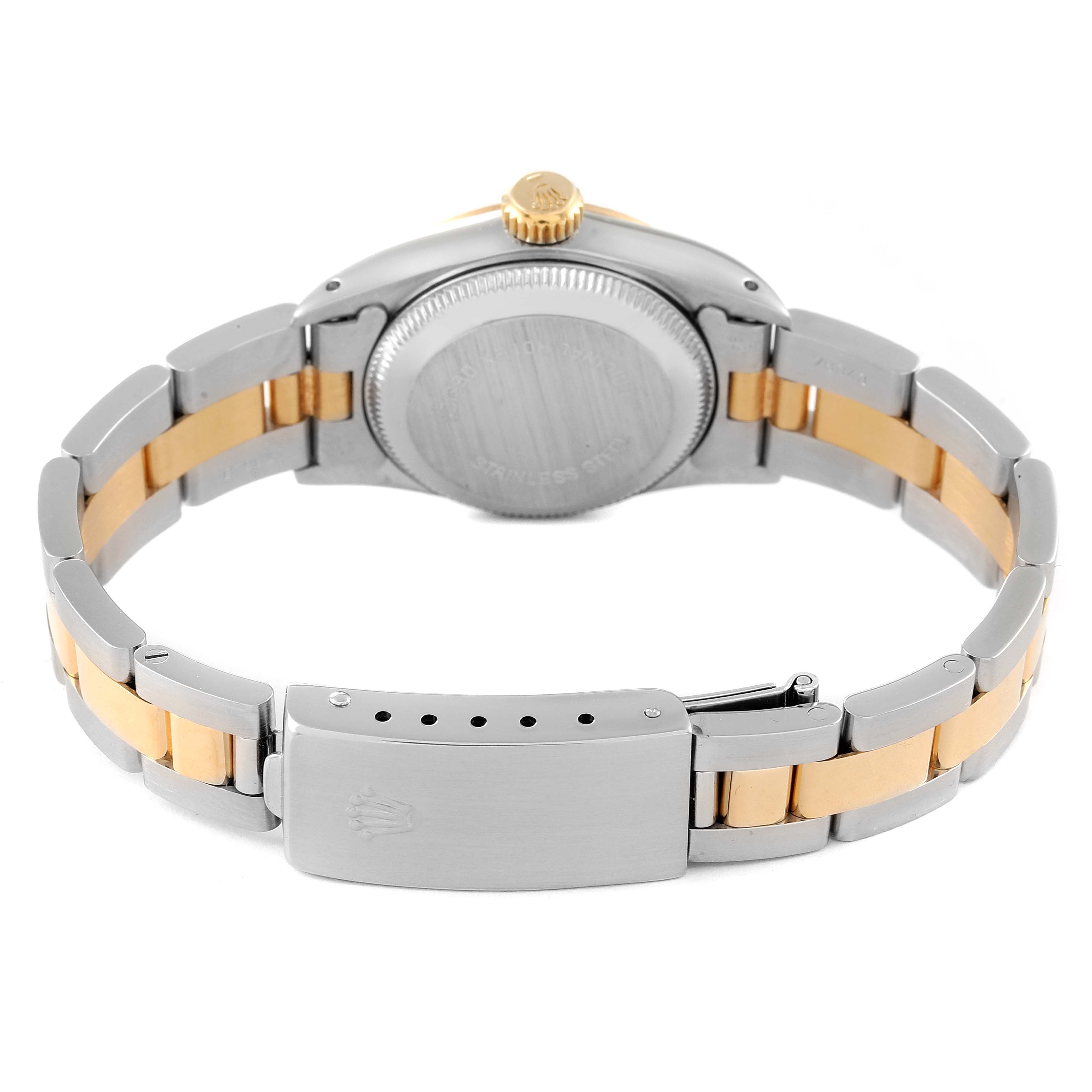 Rolex Oyster Perpetual Steel Yellow Gold Diamond Ladies Watch 67193 Box Papers