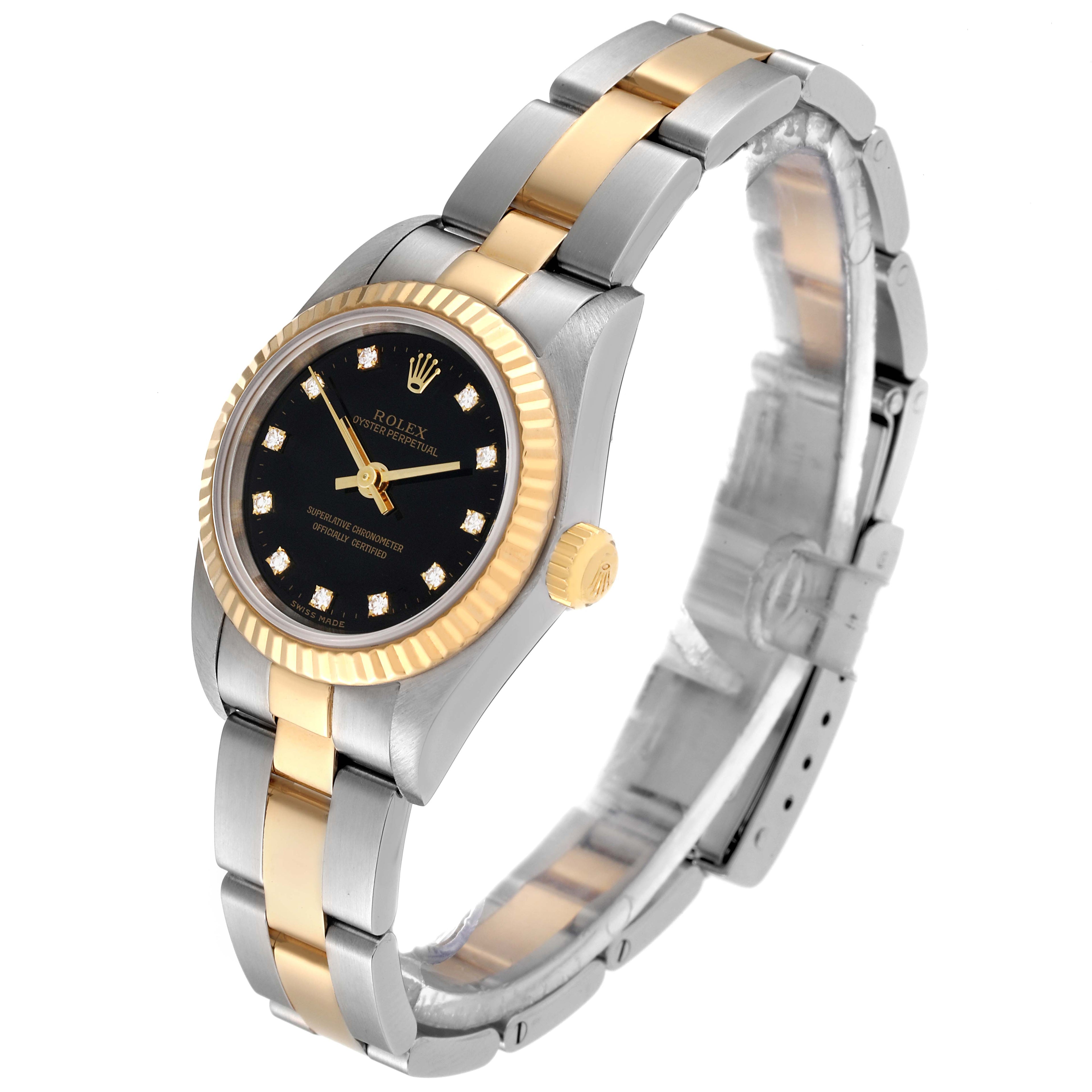 Rolex Oyster Perpetual Steel Yellow Gold Diamond Ladies Watch 76193