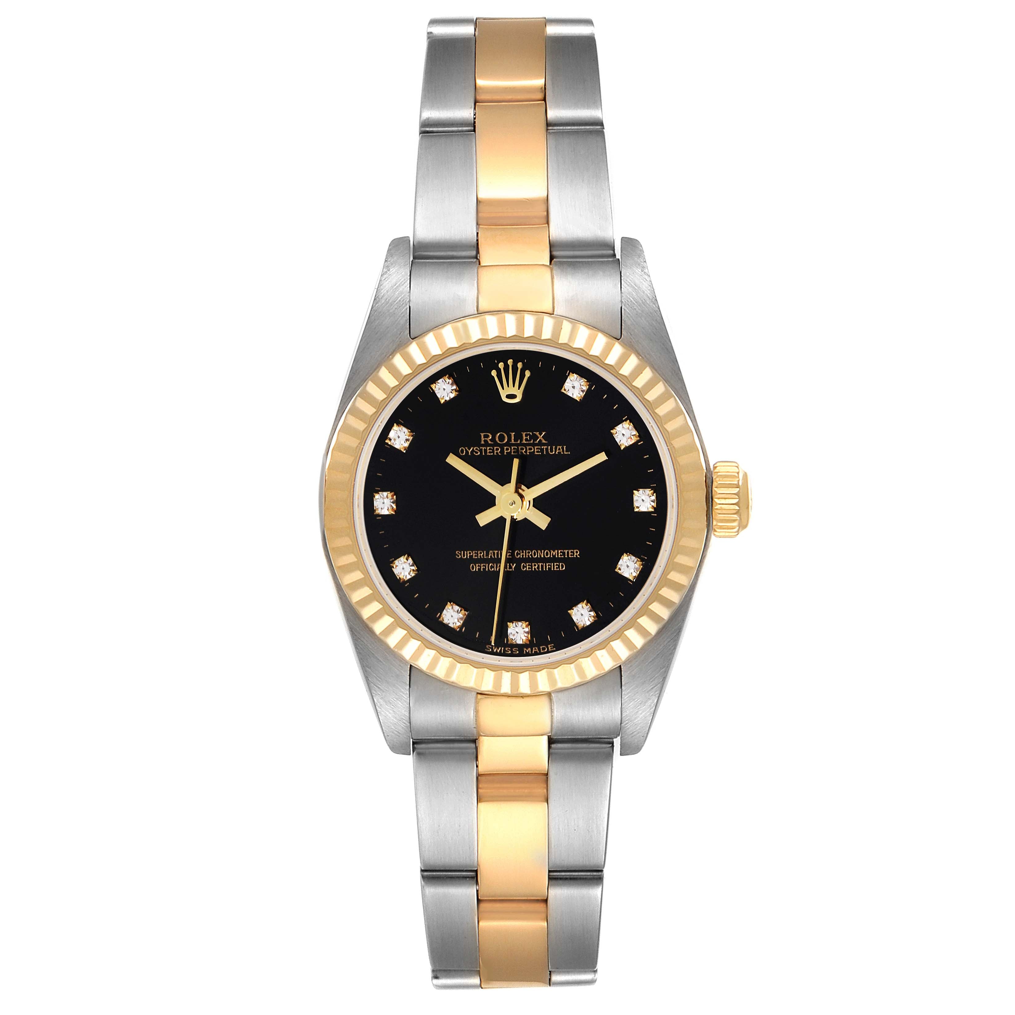 Rolex Oyster Perpetual Steel Yellow Gold Diamond Ladies Watch 76193