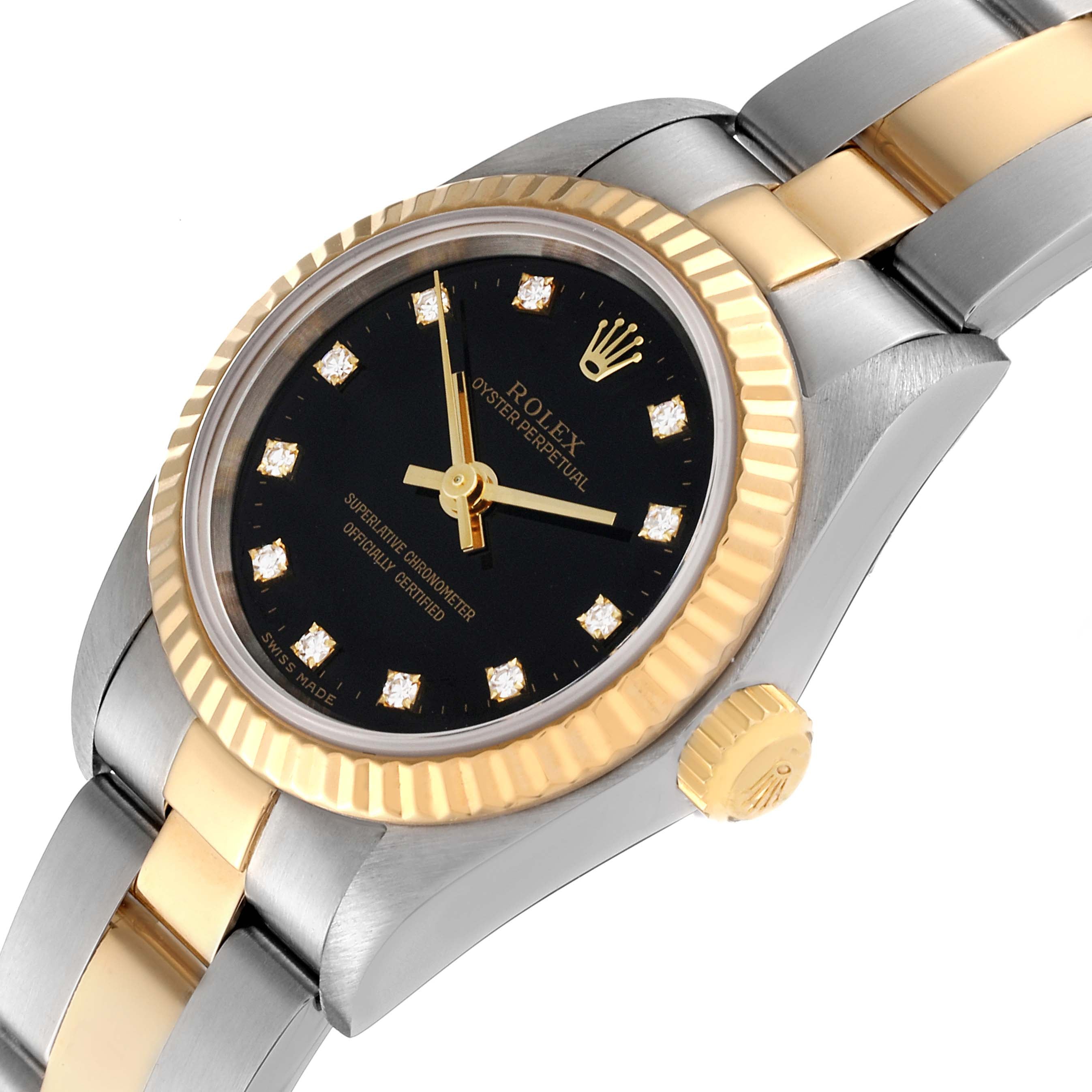 Rolex Oyster Perpetual Steel Yellow Gold Diamond Ladies Watch 76193
