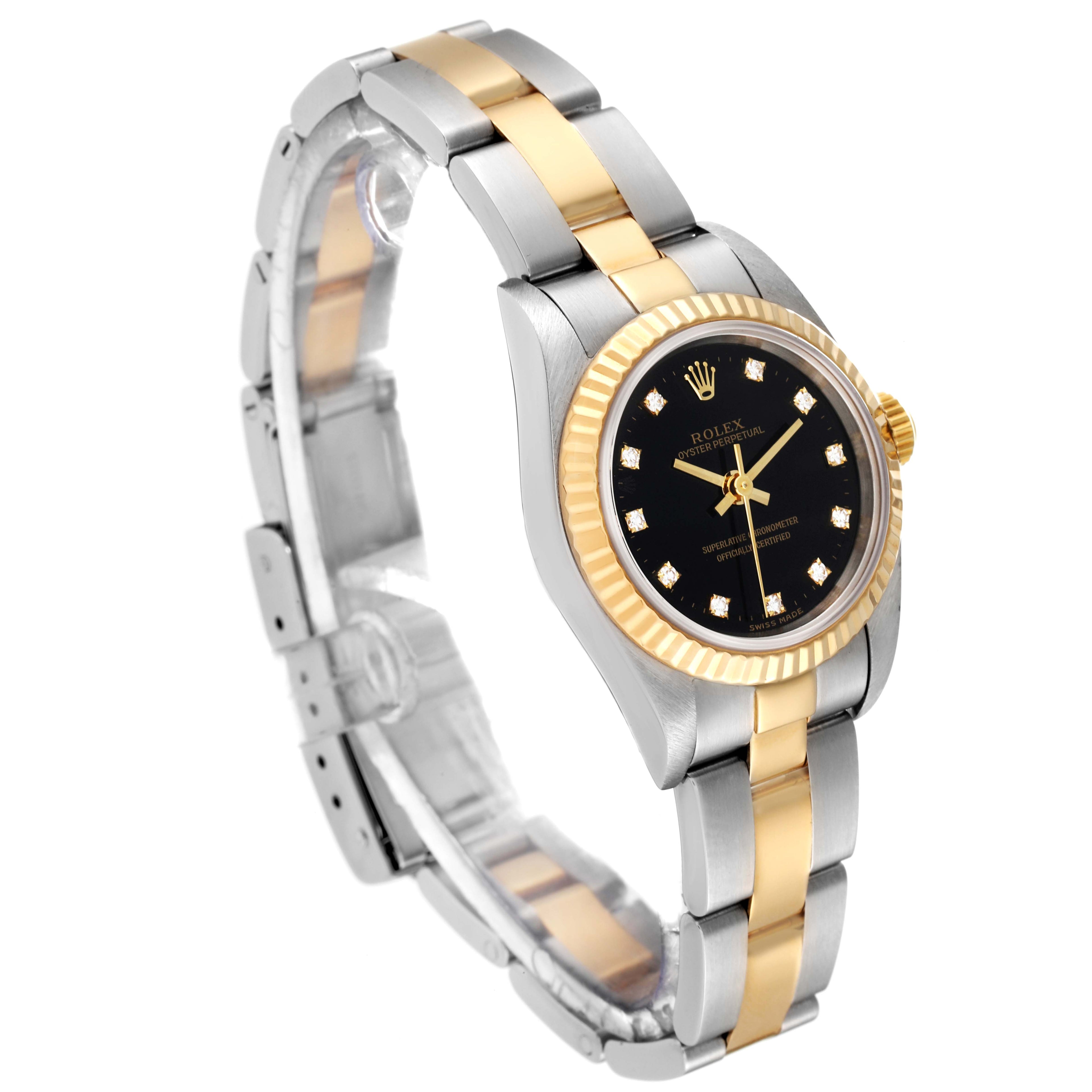 Rolex Oyster Perpetual Steel Yellow Gold Diamond Ladies Watch 76193