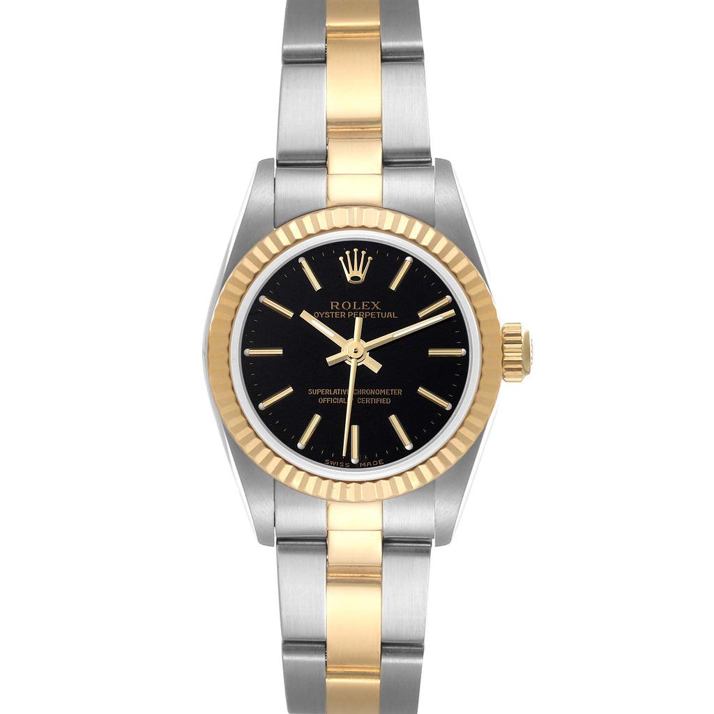 Rolex Oyster Perpetual Steel Yellow Gold Ladies Watch 76193 Box Service Card