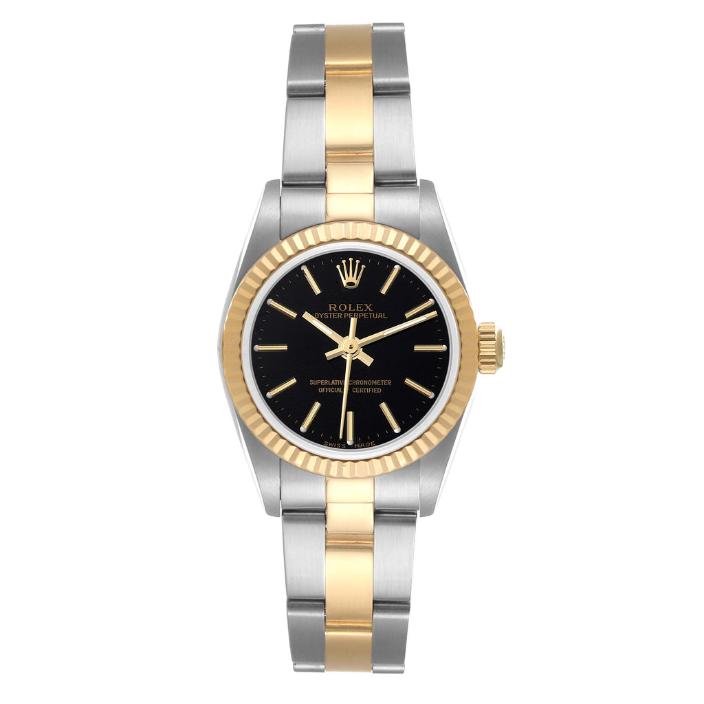 Rolex Oyster Perpetual Steel Yellow Gold Ladies Watch 76193 Box Service Card