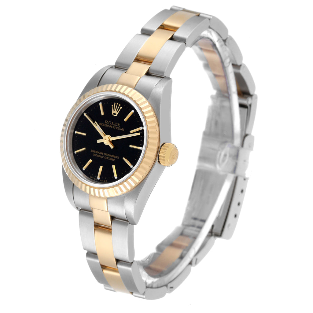 Rolex Oyster Perpetual Steel Yellow Gold Ladies Watch 76193 Box Service Card