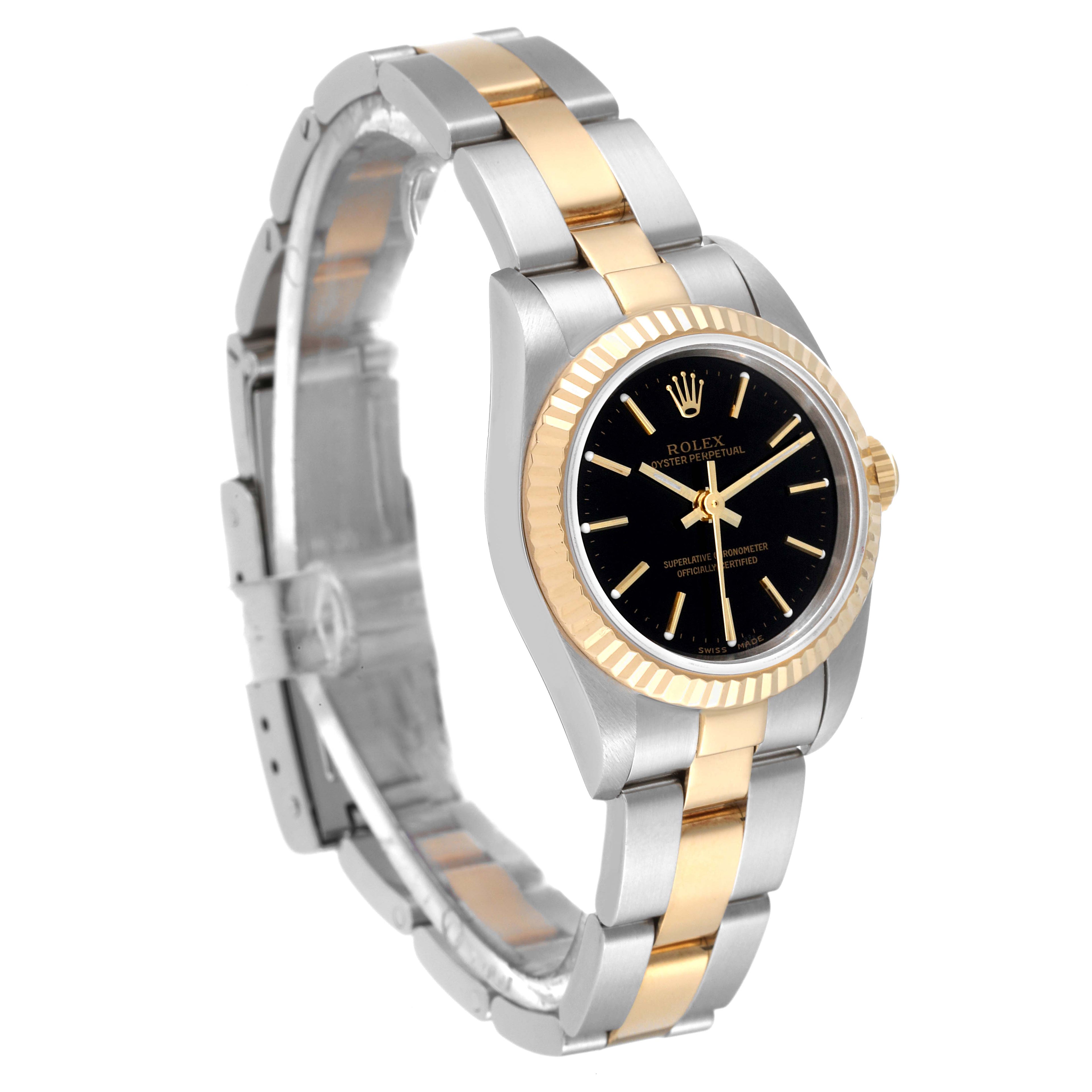 Rolex Oyster Perpetual Steel Yellow Gold Ladies Watch 76193 Box Service Card