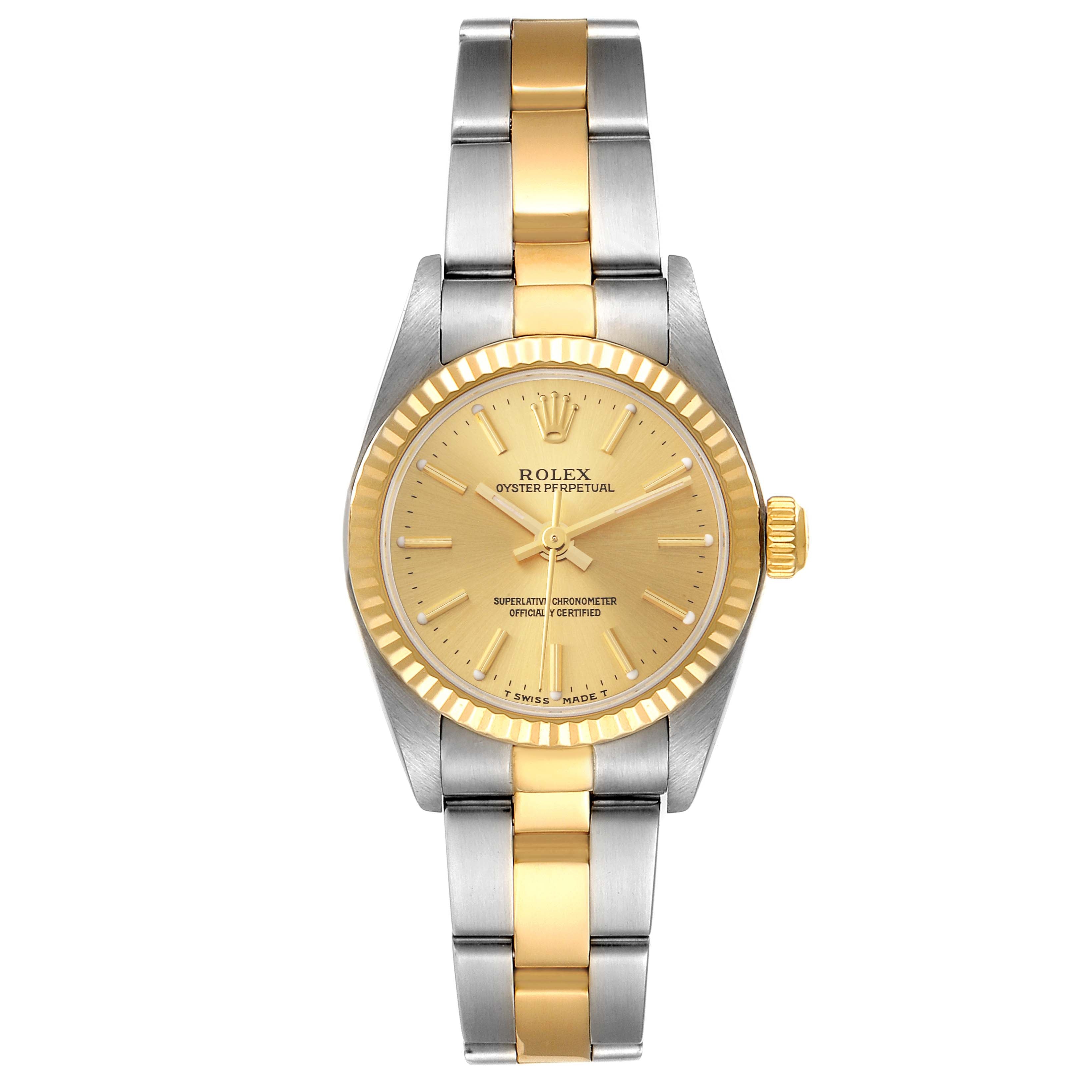 Rolex Oyster Perpetual Steel Yellow Gold Ladies Watch 76193 Unworn NOS
