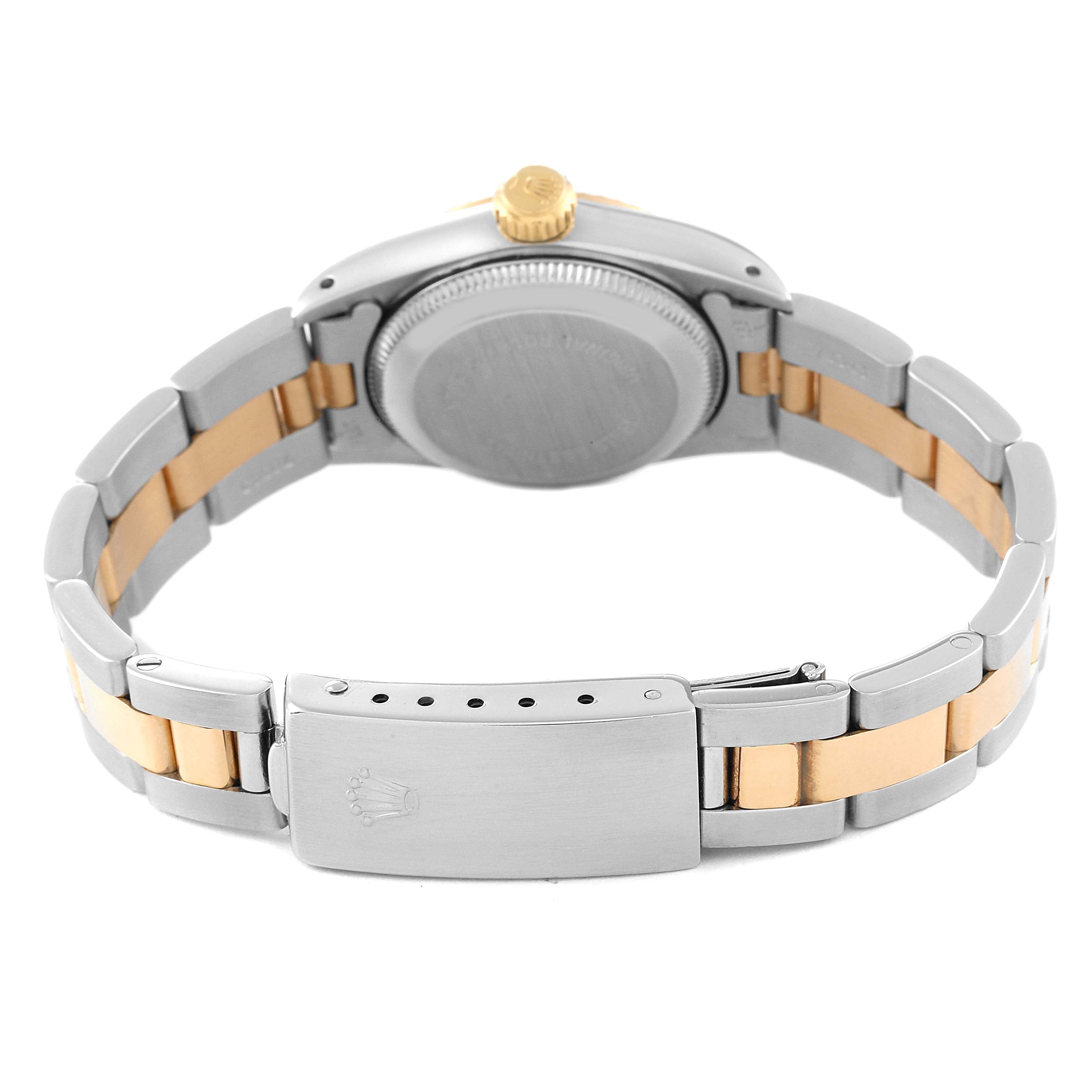 Rolex Oyster Perpetual Steel Yellow Gold Silver Dial Ladies Watch 67193
