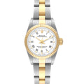Rolex Oyster Perpetual Steel Yellow Gold White Dial Ladies Watch 76193 Papers