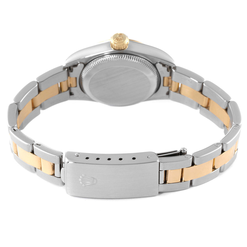 Rolex Oyster Perpetual Steel Yellow Gold White Dial Ladies Watch 76193 Papers