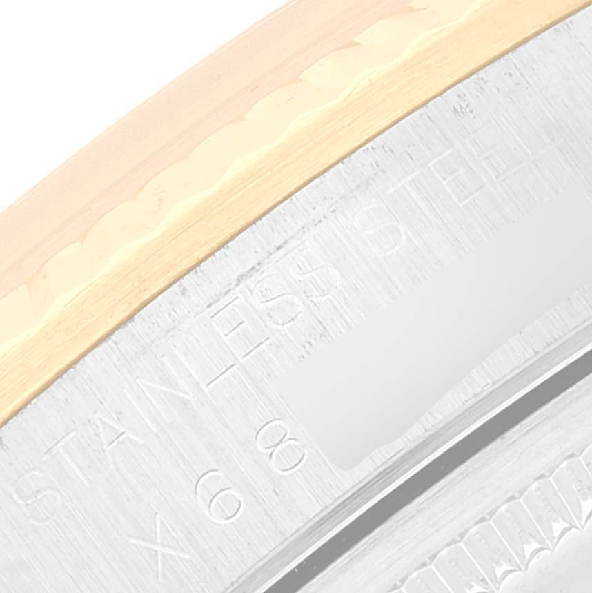 Rolex Oyster Perpetual Steel Yellow Gold White Roman Dial Mens Watch 14233
