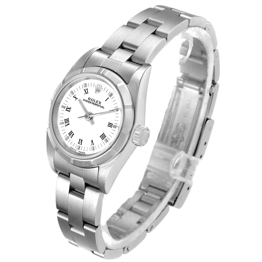 Rolex Oyster Perpetual White Dial Steel Ladies Watch 76030