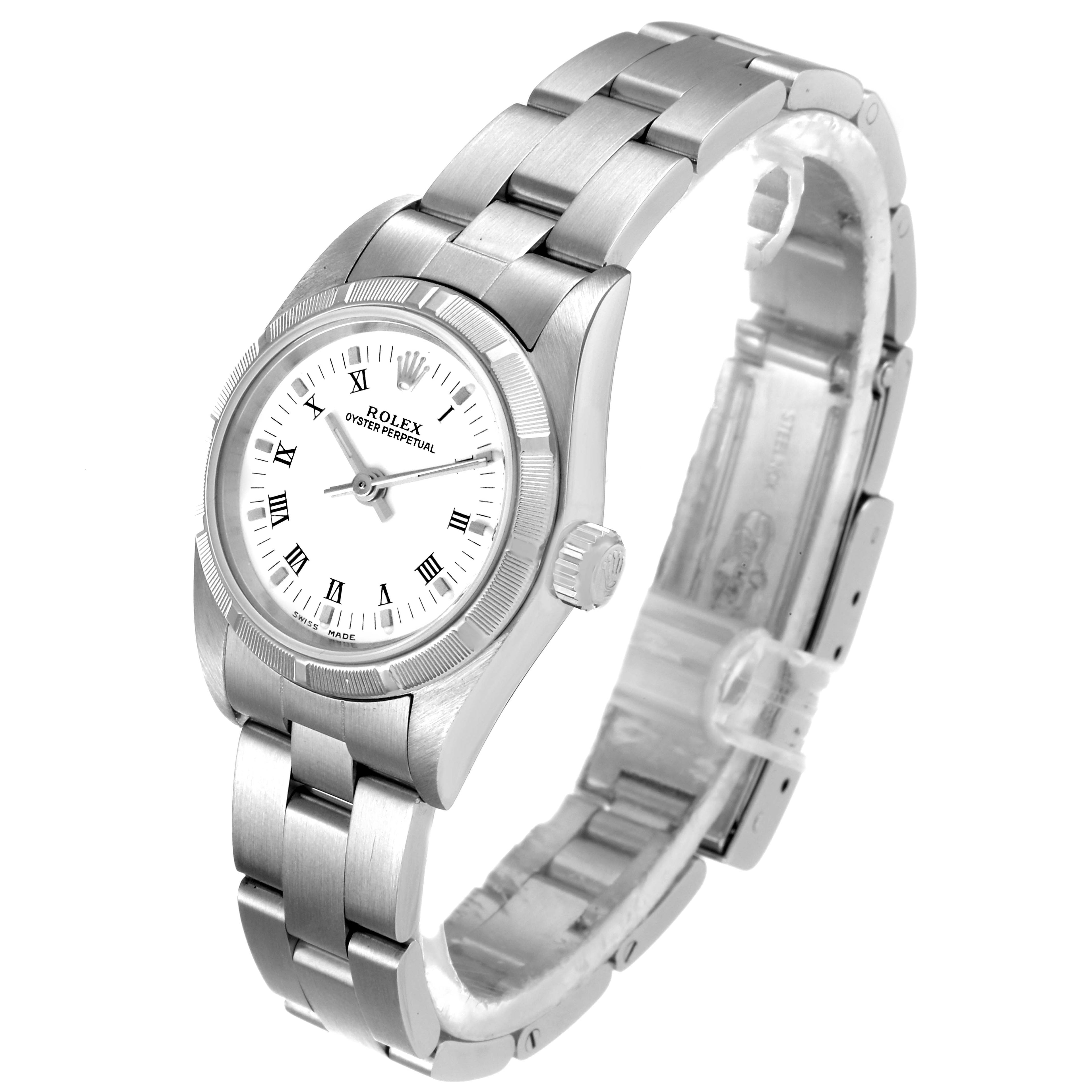 Rolex Oyster Perpetual White Dial Steel Ladies Watch 76030