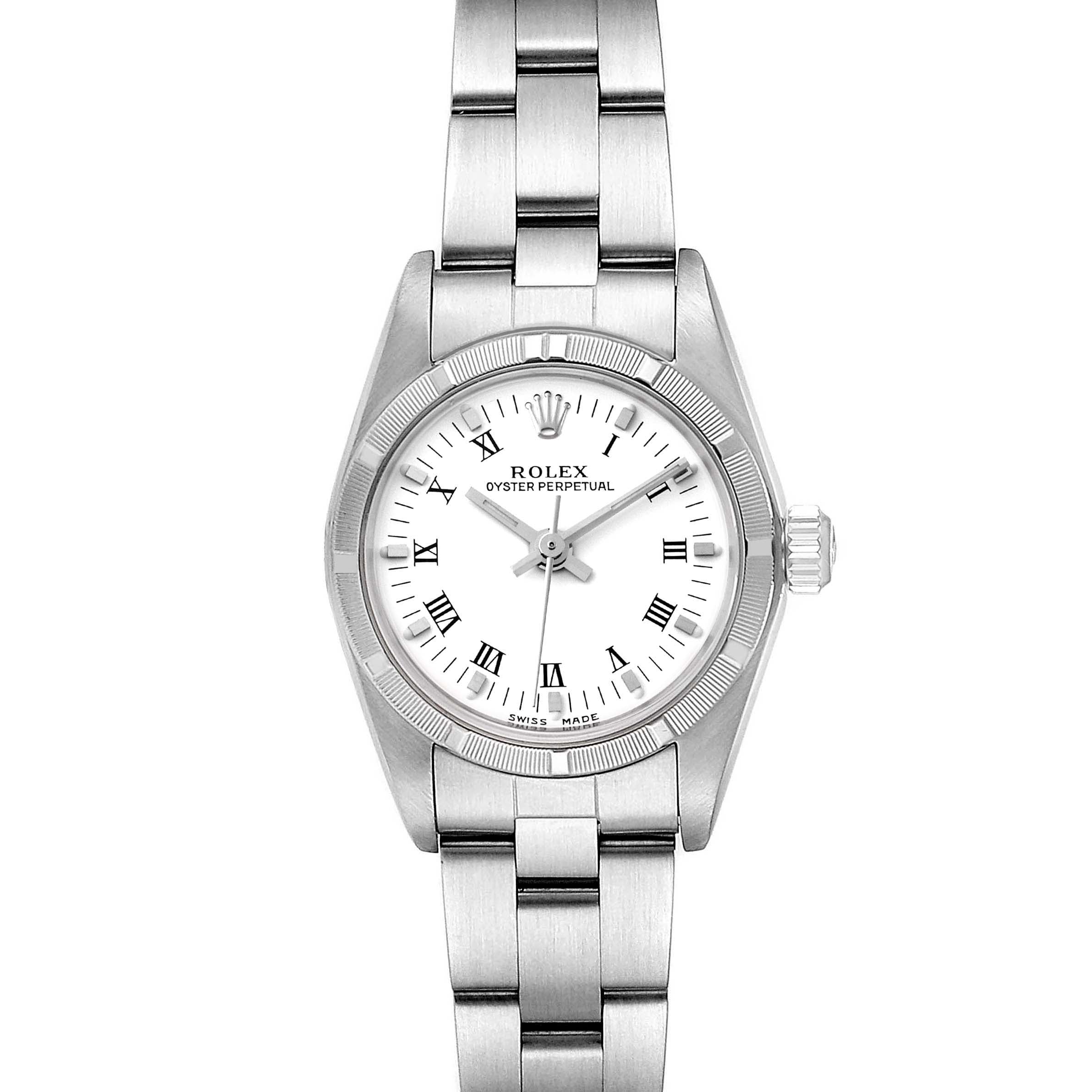 Rolex Oyster Perpetual White Dial Steel Ladies Watch 76030