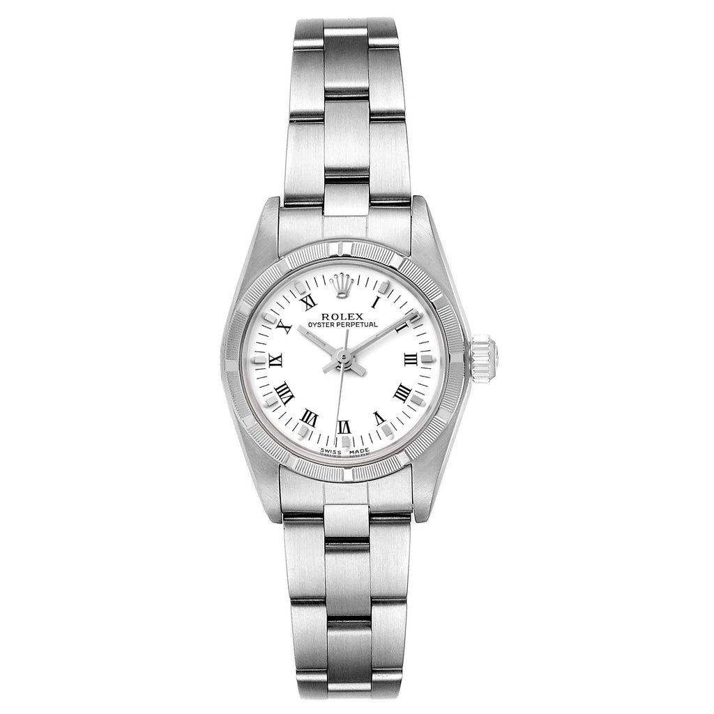 Rolex Oyster Perpetual White Dial Steel Ladies Watch 76030