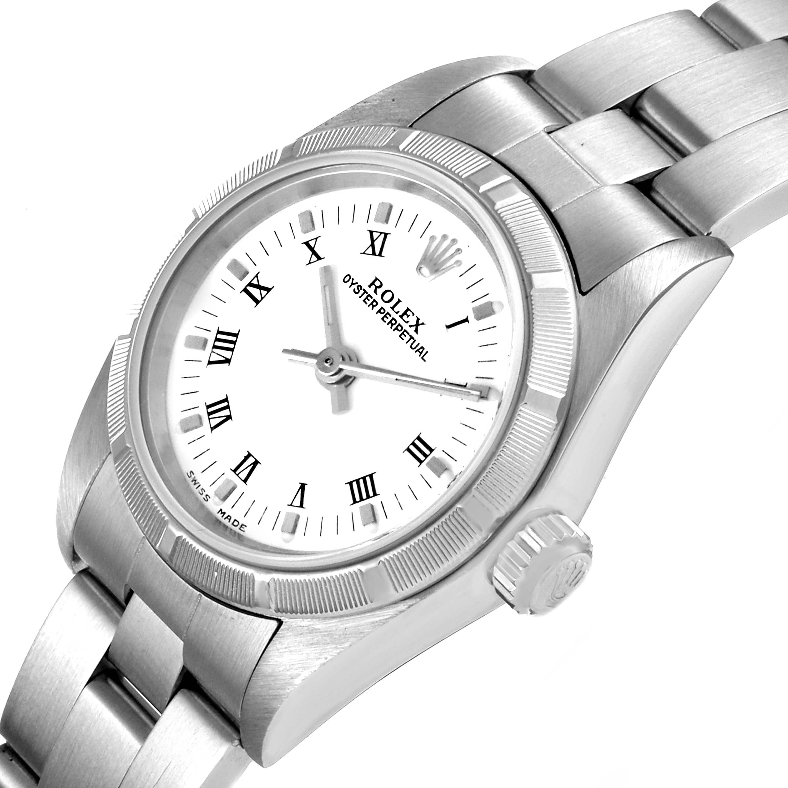 Rolex Oyster Perpetual White Dial Steel Ladies Watch 76030