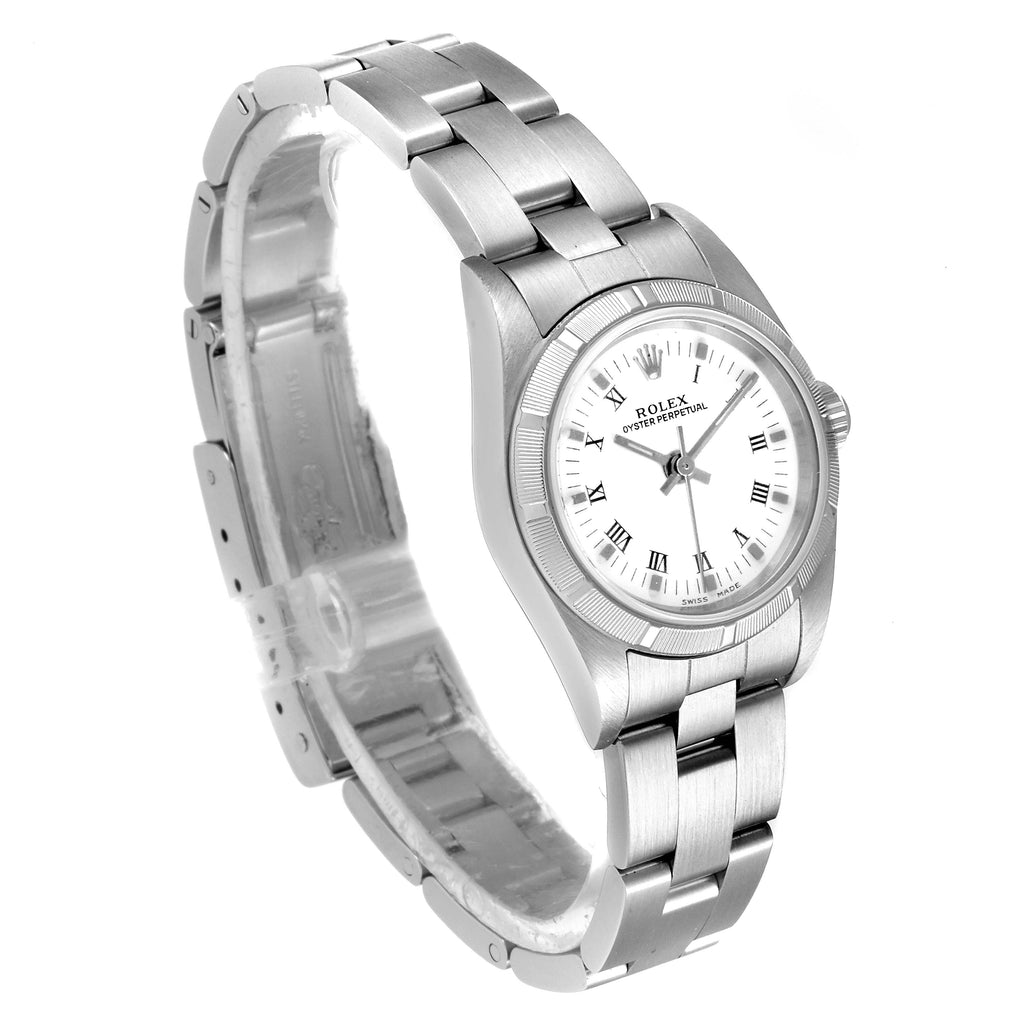 Rolex Oyster Perpetual White Dial Steel Ladies Watch 76030