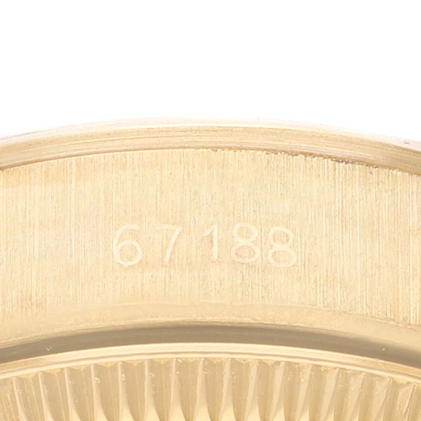 Rolex Oyster Perpetual Yellow Gold Champagne Dial Ladies Watch 67188