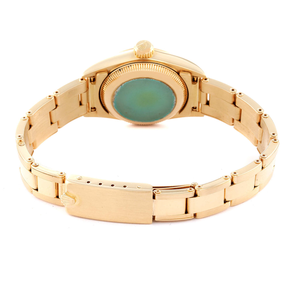 Rolex Oyster Perpetual Yellow Gold Champagne Dial Ladies Watch 67188