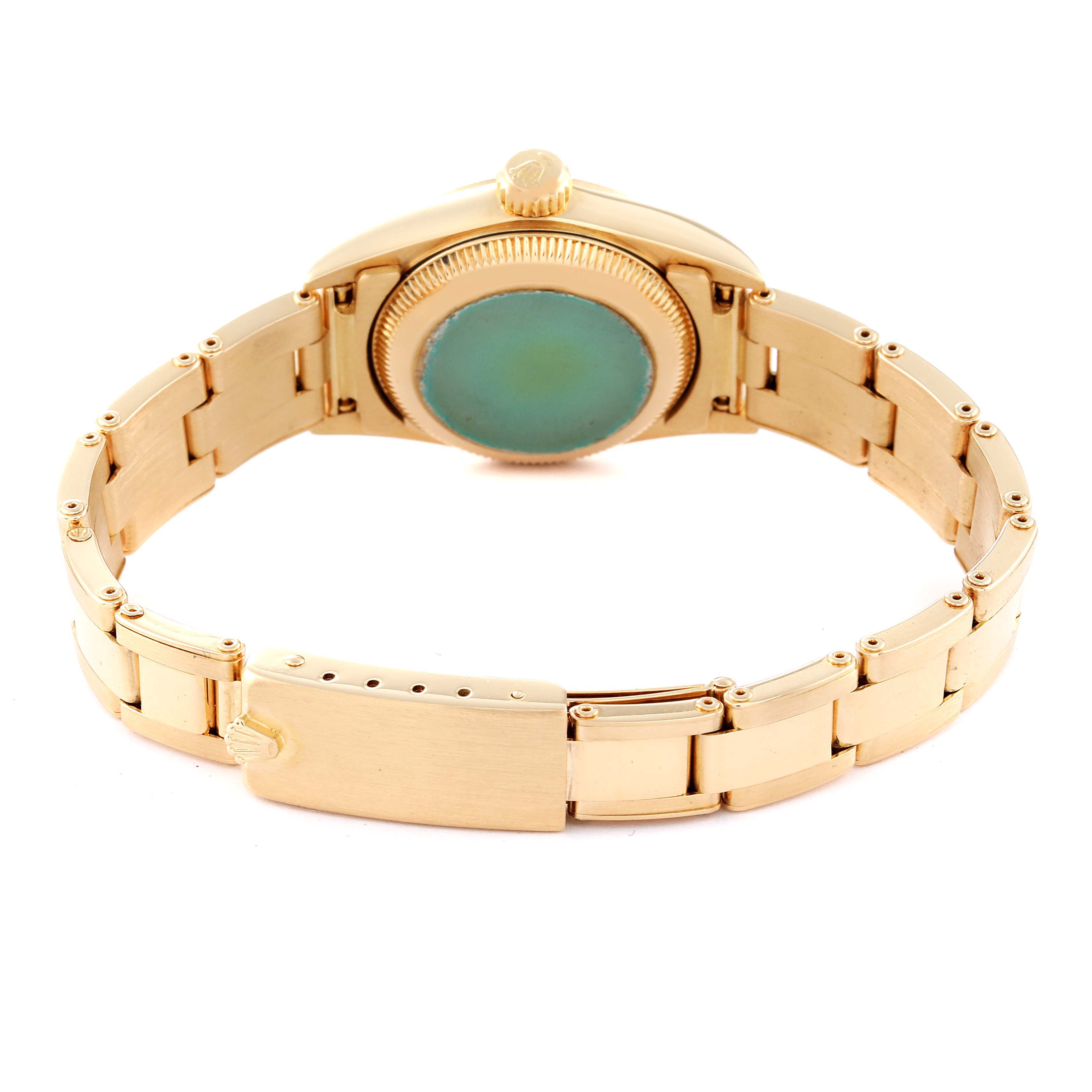 Rolex Oyster Perpetual Yellow Gold Champagne Dial Ladies Watch 67188
