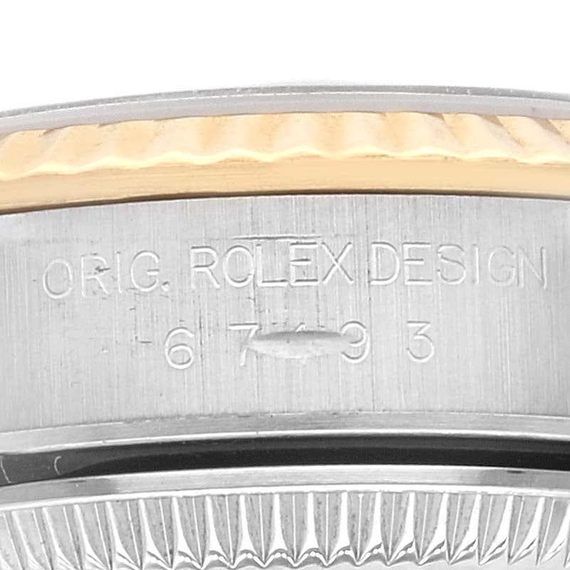 Rolex Oyster Perpetual Yellow Gold Champagne Dial Ladies Watch 67193 Box Papers