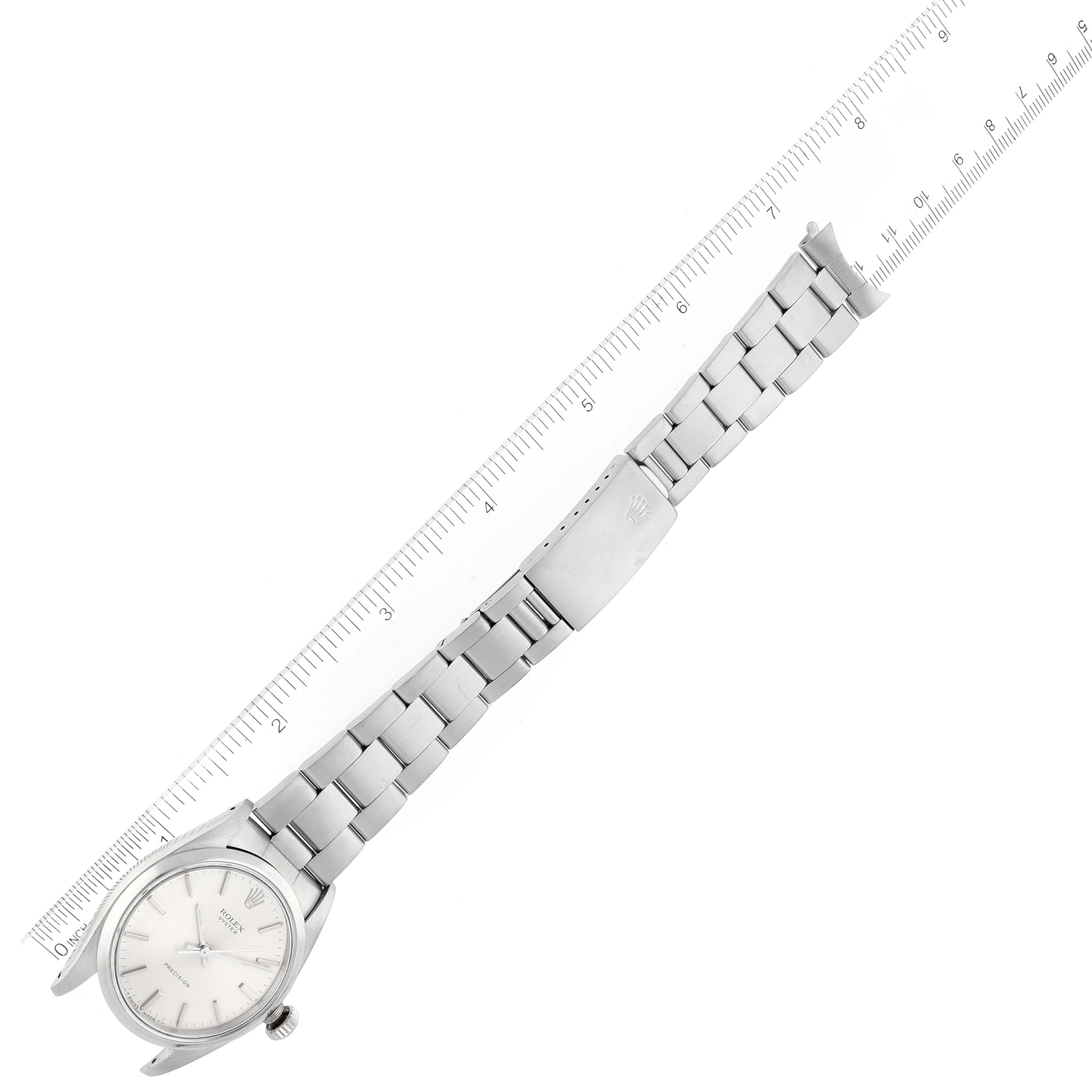 Rolex Oyster Precision Stainless Steel Silver Dial Vintage Mens Watch 6426
