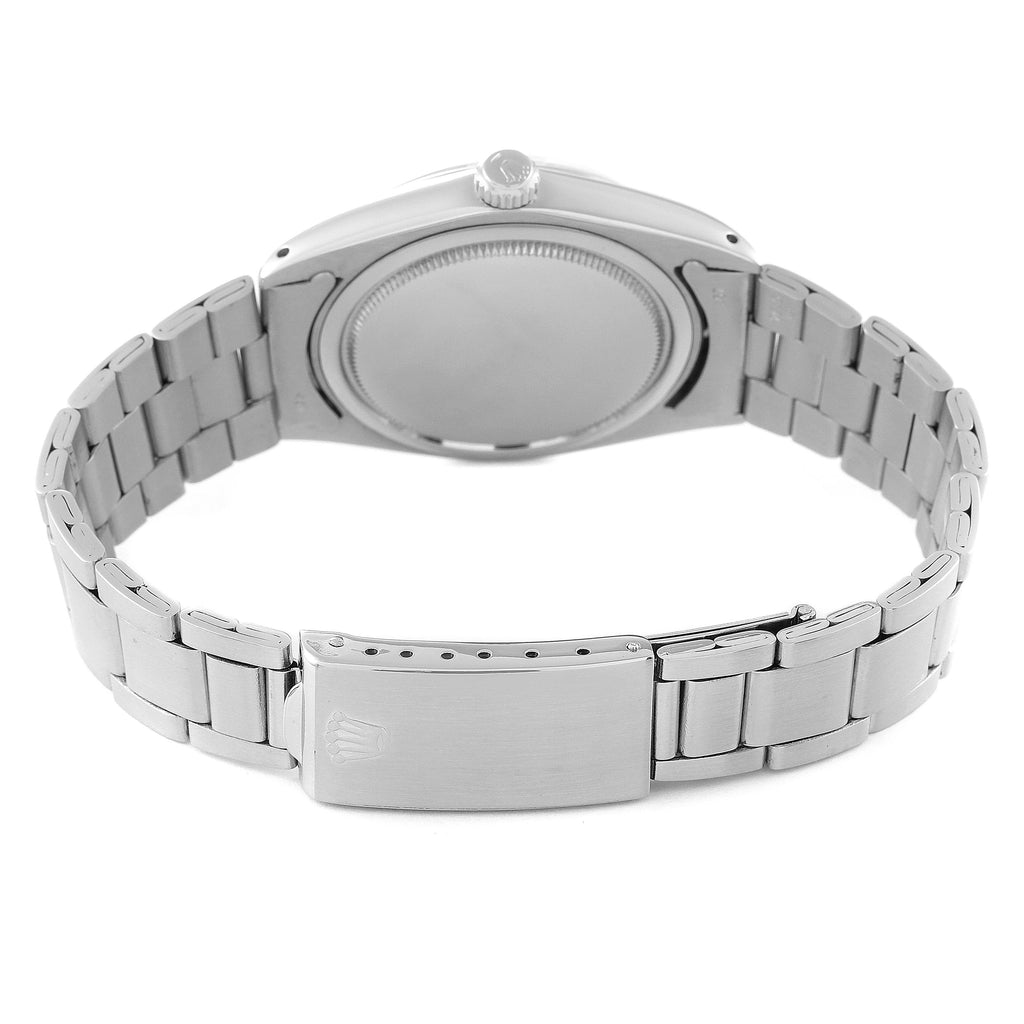 Rolex OysterDate Precision Black Gilt Dial Vintage Steel Mens Watch 6694