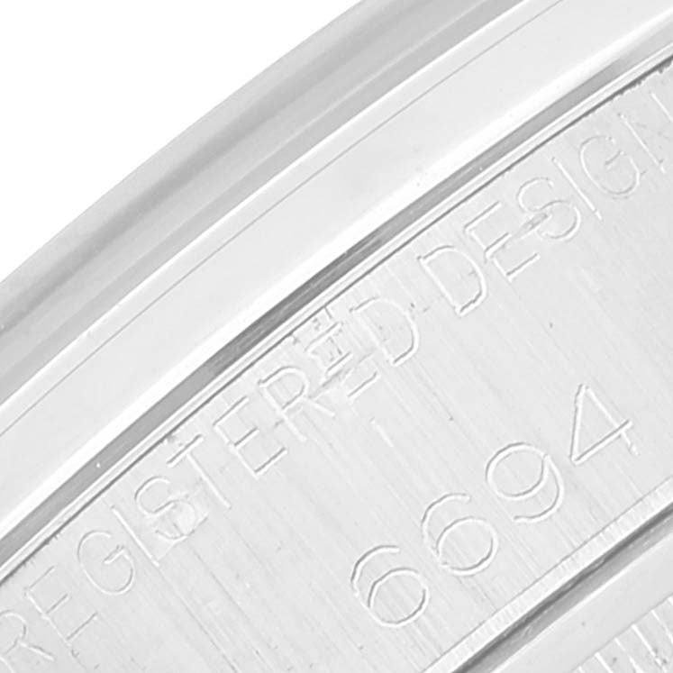Rolex OysterDate Precision Silver Dial Steel Vintage Mens Watch 6694 Box Papers