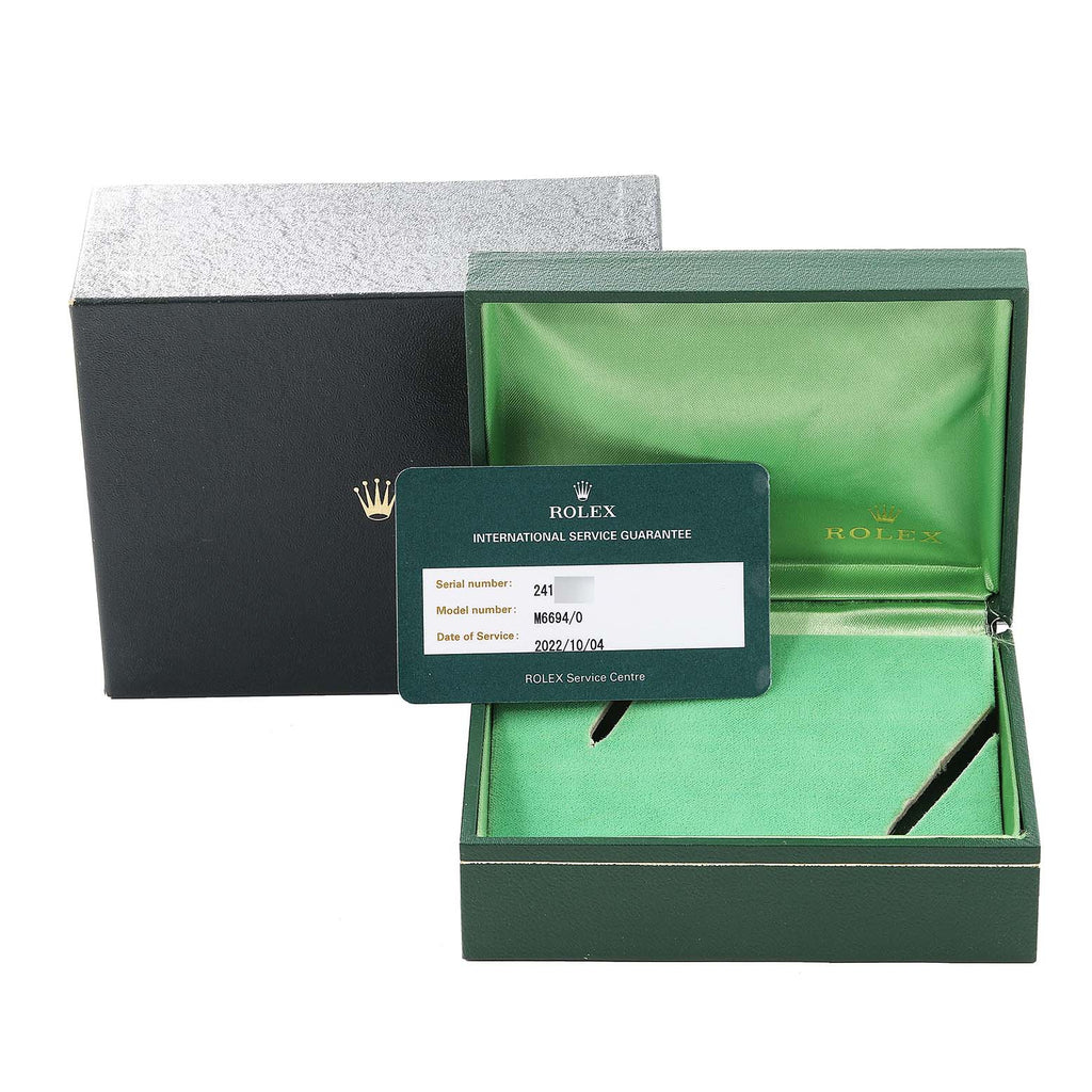 Rolex OysterDate Precision Steel Vintage Mens Watch 6694 Box Service Card