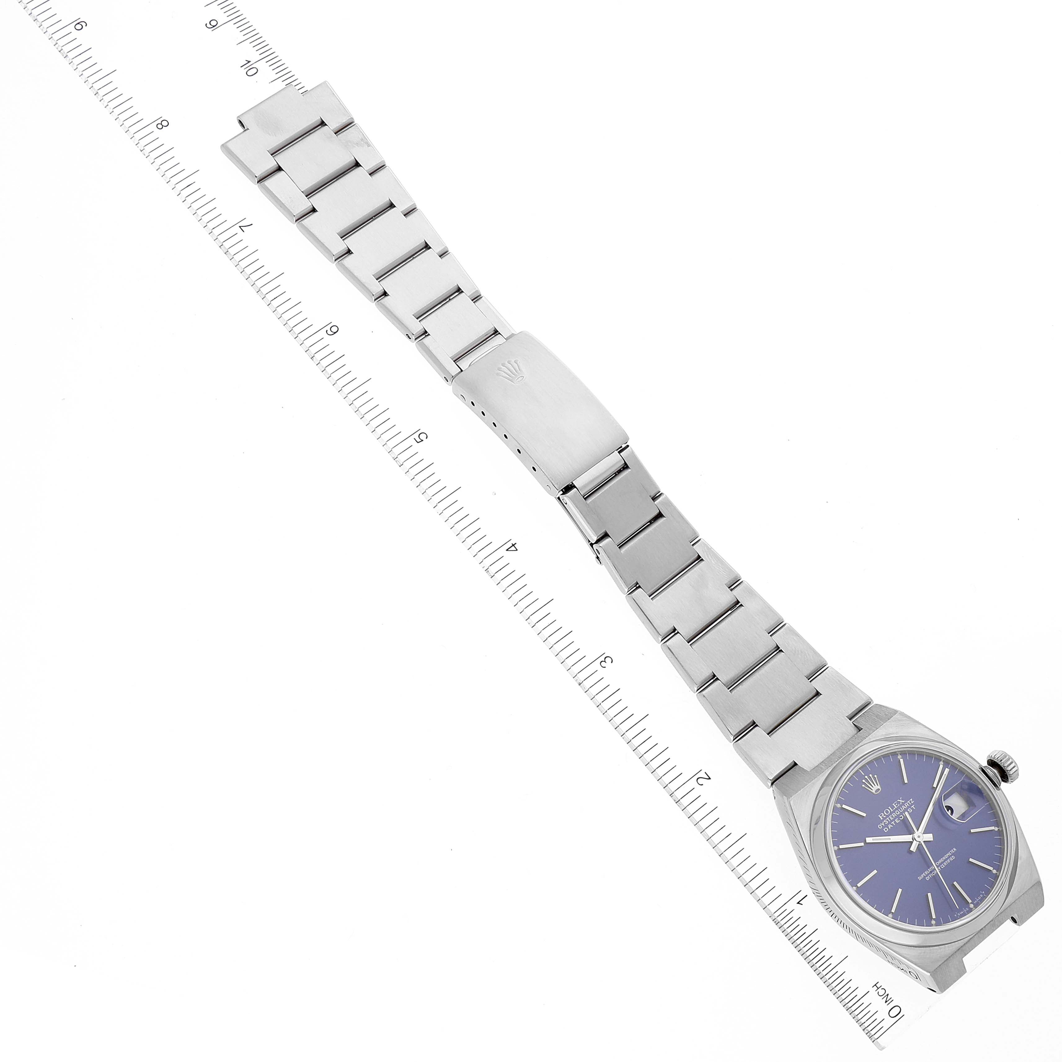 Rolex Oysterquartz Datejust Blue Dial Steel Mens Watch 17000