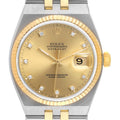 Rolex Oysterquartz Datejust Steel Yellow Gold Diamond Mens Watch 17013