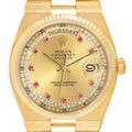 Rolex Oysterquartz President Day-Date Yellow Gold Diamond Rubies Watch 19018