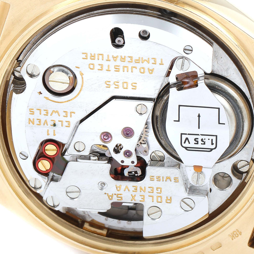 Rolex Oysterquartz President Day-Date Yellow Gold Diamond Watch 19018 Box Papers