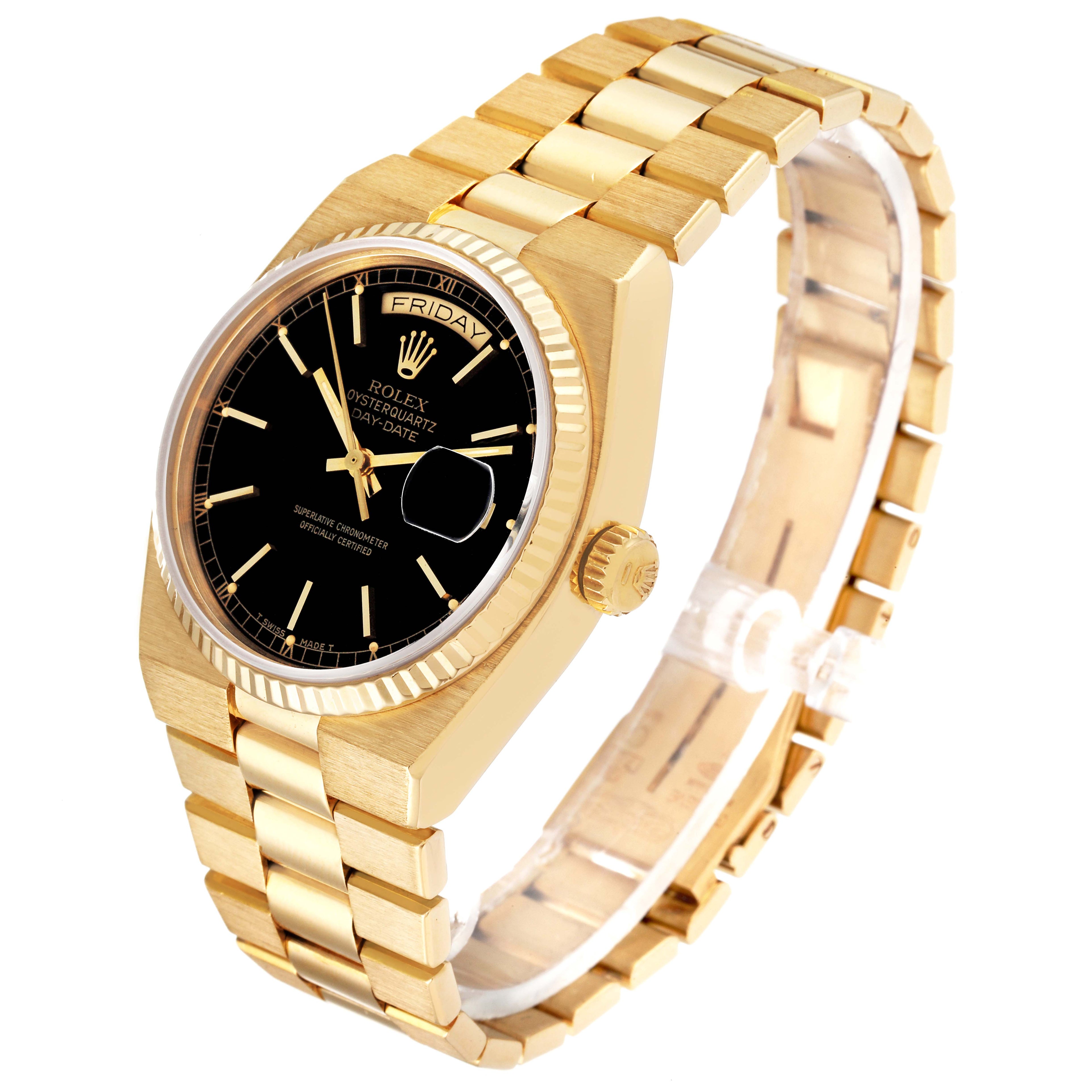 Rolex Oysterquartz President Day-Date Yellow Gold Mens Watch 19018 Papers