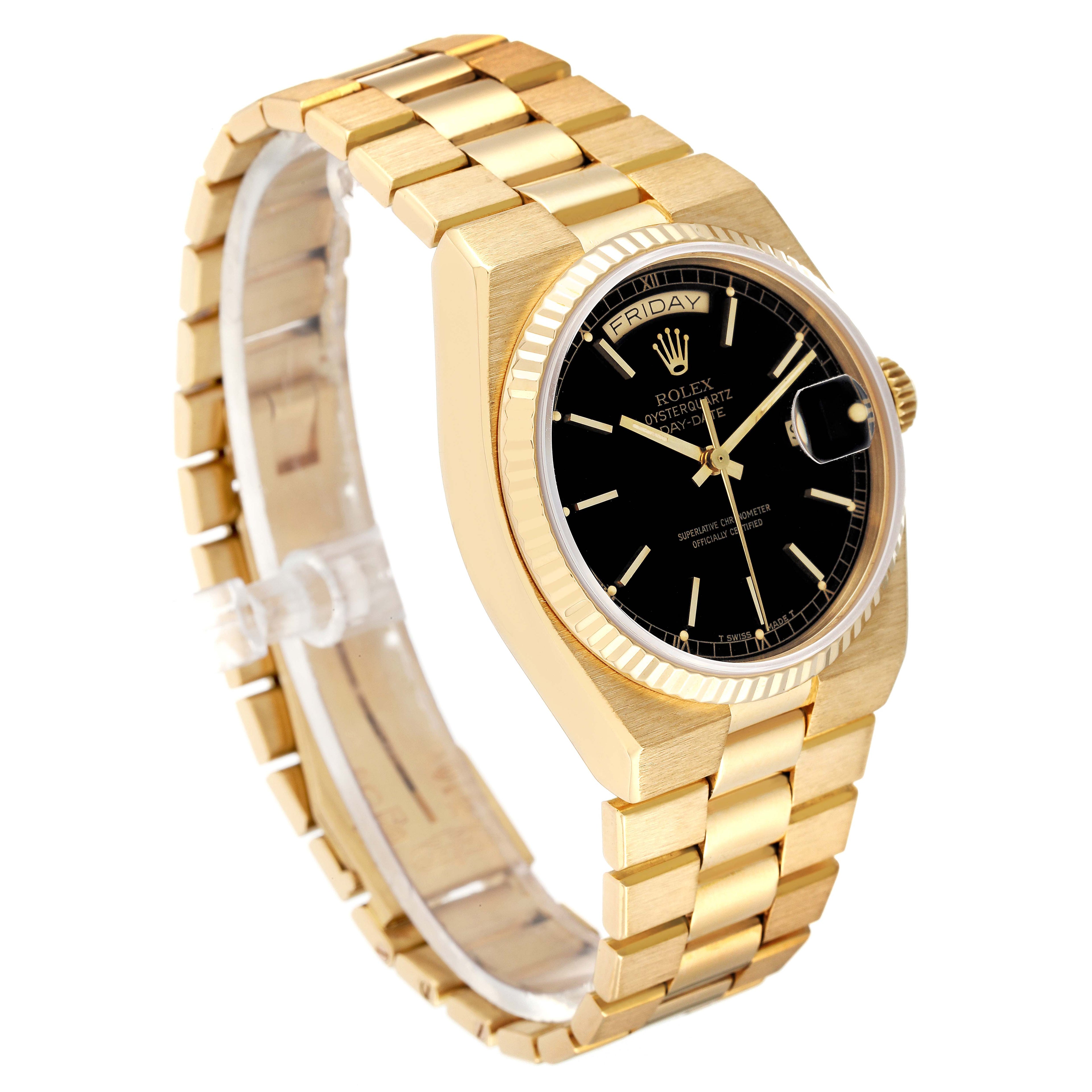 Rolex Oysterquartz President Day-Date Yellow Gold Mens Watch 19018 Papers