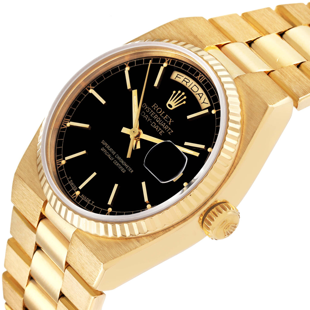 Rolex Oysterquartz President Day-Date Yellow Gold Mens Watch 19018 Papers