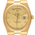 Rolex Oysterquartz President Yellow Gold Champagne Dial Mens Watch 19018
