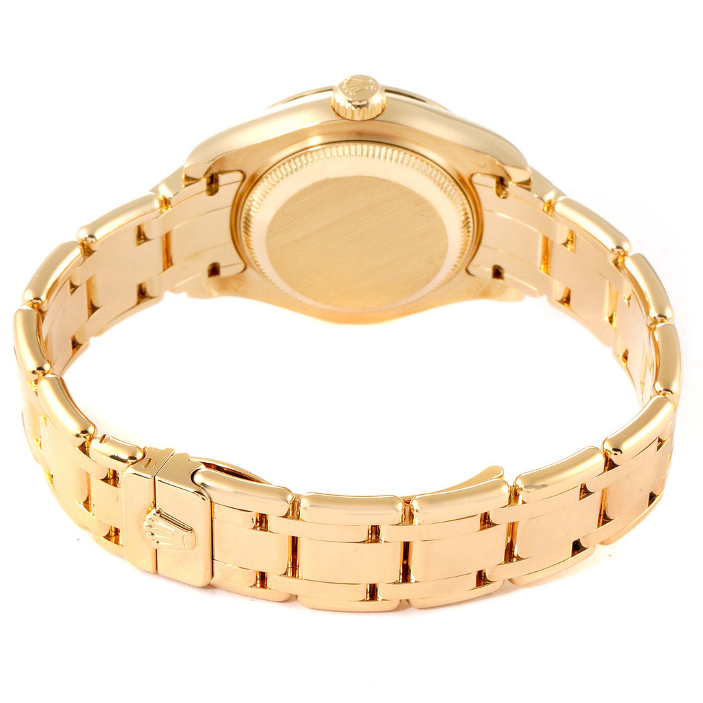 Rolex Pearlmaster Yellow Gold Mother of Pearl Diamond Ladies Watch 80318