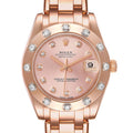 Rolex Pearlmaster 34 18k Rose Gold Diamond Ladies Watch 81315